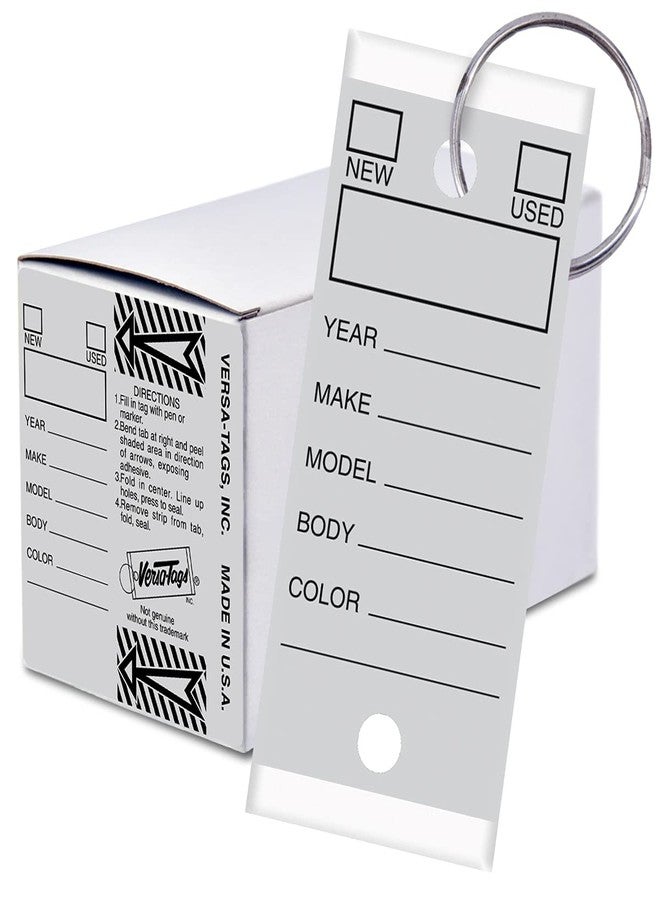 Versa-Tags 250 Per Box, Self-Protecting Paper Key Tags with Chrome-Plated Split Rings Perfect for Car Truck Or RV Dealers Gray - Image 1